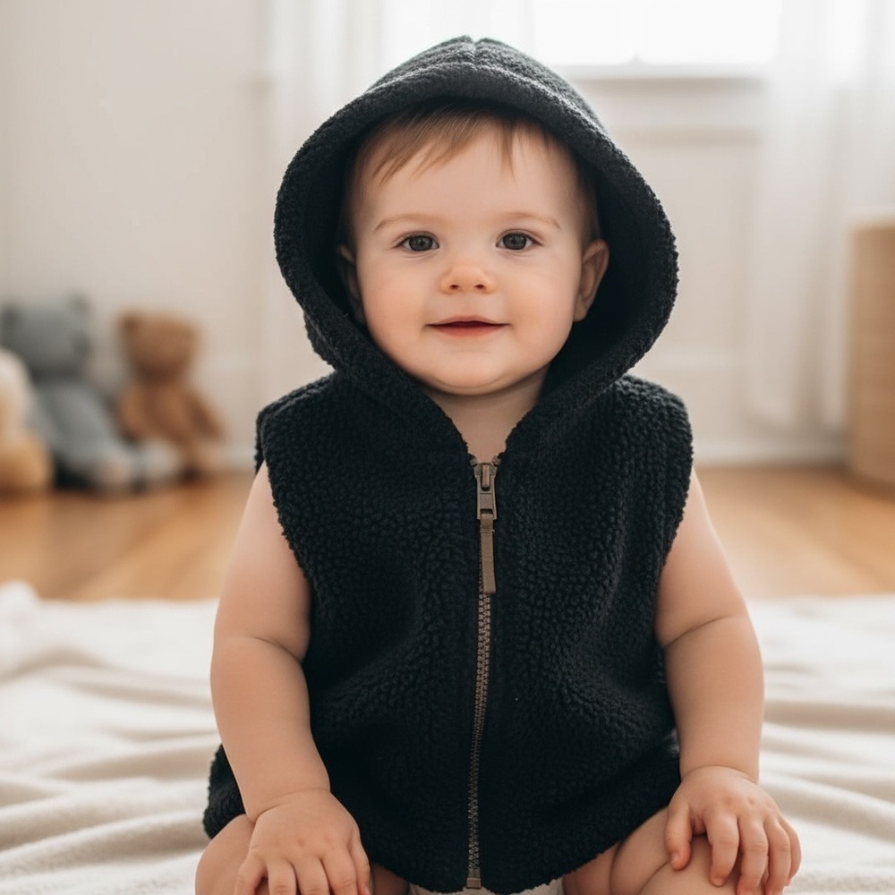 1+ In The Family Izan Hooded Polar Fleece Vest